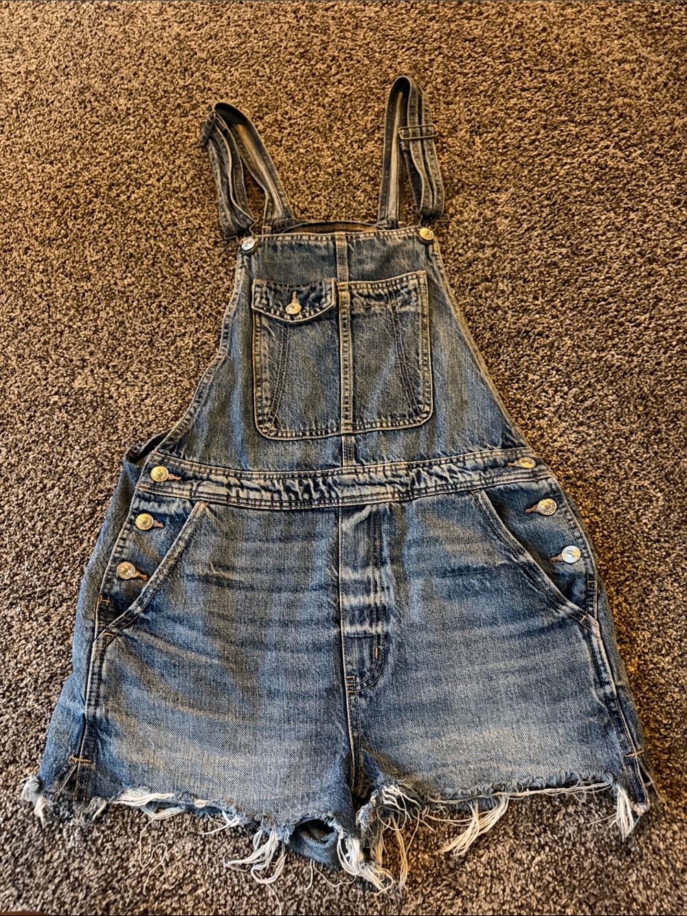 American Eagle Outfitters Light Blue Denim Overalls